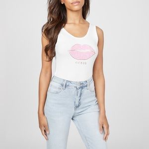 Guess Pure White Tank Top Size L New with Tag